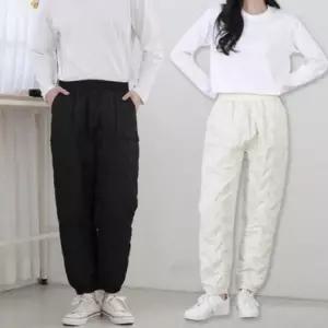 [하프클럽/]남녀공용 방한 누빔 조거 팬츠 겨울 패딩 바지 일자 핏 방풍 트
