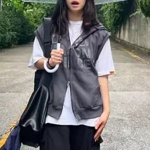 [하프클럽/셀럽하우스]후드 집업조끼 캐쥬얼조끼 여성베스트 여성베스트조끼