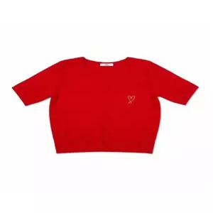[르샵][르샵(LeShop)] 하트자수 브이넥 반팔니트 (택가격 119000원)