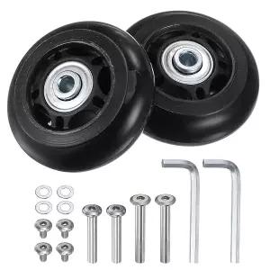 uxcell 수하물 휠 교체 64x24mm 캐리어 휠 수리 키트 2개