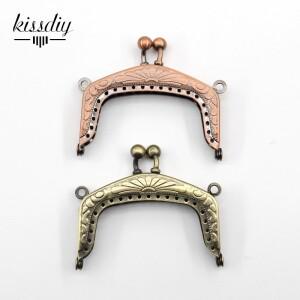 KISSDIY 10피스 6.5CM Vintag 금속 지갑 프레임 핸들 클러치 백 핸드백 액세서리 키스 걸쇠 잠금 골동품 청
