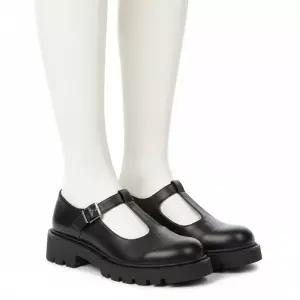커스텀에이드 우먼 4 5cm T스트랩 청키 로퍼 벨라 CW0061BK