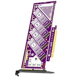 JEYI PCIe 5.0 x16 to Quad NVMe M.2 어댑터, 40,000MB /s 4-Bay RAID 카드 | 4X 2280 SSD, Windows / macOS용 Gen5 확장 카드, 분기 필요