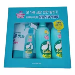 온더바디 코튼 풋 발을씻자 풋샴푸 기획팩 레몬향 385ml 2개+리필 500ml 1개