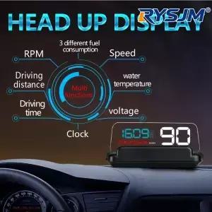 C500 자동 OBD2 HUD 디지털 디스플레이 수온 속도 터보 RPM 게이지 EOBD 스마트 온보드 컴퓨터 GPS T900
