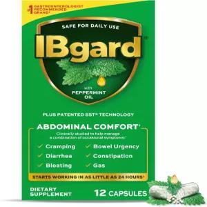 IBgard 장 보조제 복부 편안을 위한 페퍼민트 캡슐