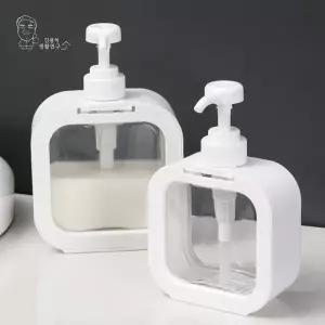 사각 투명 디스펜서 500ML 물비누 샴푸 리필용기 공중부양 주방세제