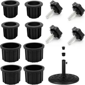 GHAMEE 12PCS 엄브렐러 베이스 스탠드 구멍 링 플러그 커버 및 캡 파티오 교체 부품 스태빌라이저 슬리브