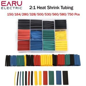 150-750피스 열수축 튜브 내열성 포장 키트 전기 연결 와이어 케이블 절연 슬리빙