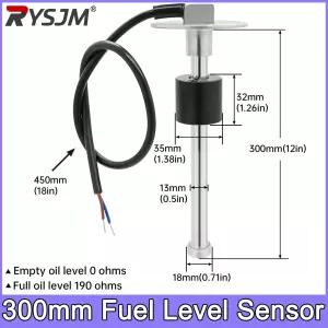 1pc 300mm 센서 물 연료 레벨 게이지 센서 0190ohm 해양 보트 요트 자동차 오일 액체 탱크 연료 센더 유닛