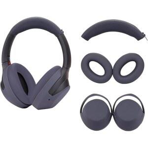소니 WH-1000XM4용 애디퍼 실리콘 스웨트 케이스 커버 WH-1000XM3 헤드폰 이어패드용 엠바디 헤드폰 커버/헤드밴드/쉘 방지 소프트 액세서리 블루