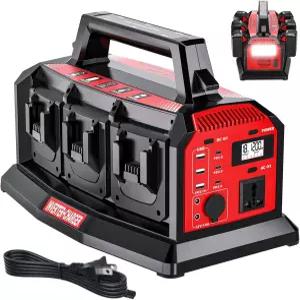6A 고속 충전기가 장착된 1200W 통합 파워 인버터 밀워키 M18 배터리용 6포트 120V AC 콘센트가 휴대용