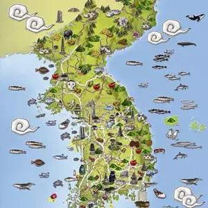 전체 150개 퍼즐 한국지도 게임 지도 색채 퍼즐조각 150피스 대한민국