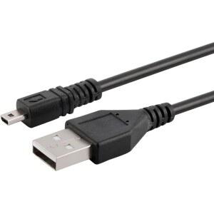 EEEJUMPE 블랙 USB 2.0 A~8핀 미니 B 케이블(페라이트 포함) - 2M/6피트(니콘 쿨픽스 S630용)