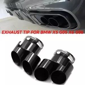 BMW G05 X5 G06 X6 쿼드 파이프 용 배기 팁 용접 없음 스테인레스 스틸 절단 머플러 노즐