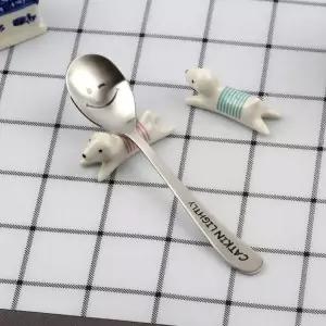 스테인리스 캣킨 양식기 롱스푼 아동 포크 샤틴 수저 1P 식기
