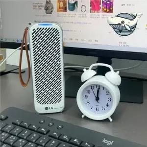 심플한 디자인 화이트 자명종 알람시계 모던 미니시계 미니탁상시계 건전지탁상시계