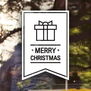 [콩심팥심]기프트 플래그 MERRY 유리시트지 창문가리개 창문시트지 유리창
