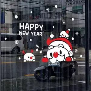 크리스마스 스티커 루돌프 눈꽃 산타 유리창문 시트지