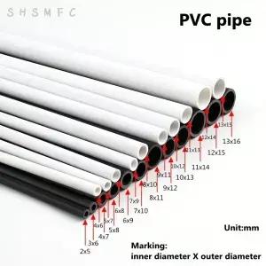 PVC 파이프 물고기 탱크 수족관 튜브 정원 관개 급수 피팅 DIY 길이 50cm 외경 5 ~ 16mm 흰색과 검정색 2