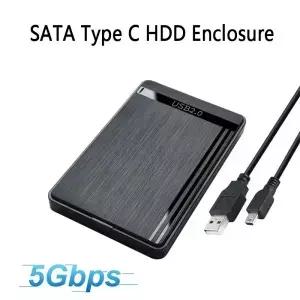 2.5인치 SATA to USB 2.0 3.0 타입-C HDD 외장 케이스 SSD 스토리지 케이블 포함