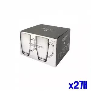 투명 유리 머그컵 375ml 4p x2개 머그잔 물컵
