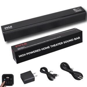 PYLE 2채널 테이블 탑 사운드바 디지털 DSP AUX 포함 스탠드 - 시스템이 디스플레이 /HDMI (ARC), 스피커 /USB /광학 입력 시스템 앰프, LED 마운트 있는 TV 스트리밍