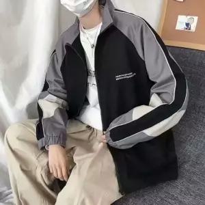 [하프클럽/]바람막이 자켓 배색라인 얇은 간절기 집업점퍼 2컬러