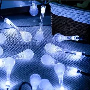 비타리토 태양광 LED 100구 10M 물방울 가랜드 전구 트리 캠핑 건전지 캠핑알 감성조명 앵두 장식 가전구