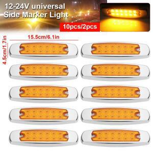 10Pcs 12-24V LED 자동차 사이드 마커 라이트 범용 트럭 트레일러 캐러밴 방수 클리어런스