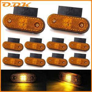 10Pcs 4 LED 12V 24V 사이드 마커 라이트 턴 신호 후면 테일 클리어런스 램프 자동차 트럭 RV 트레일러 픽