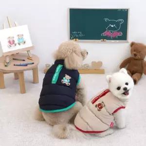 패리스독 캠퍼스 베어패딩(네이비)S강아지옷 애견 반려 패션 아우터 외투 점퍼 뽀글 애완