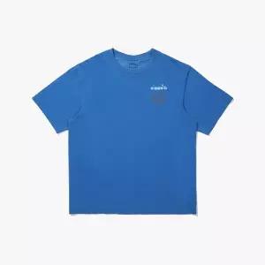 매장정품 diadora 디아도라 [공식스토어] 가먼트다잉 그래픽 반팔 티셔츠 BLUE 1735839