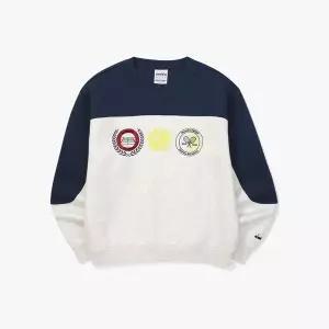 매장정품 diadora 디아도라 [공식스토어] 컬러블럭 맨투맨 MELANGE GREY 1735454