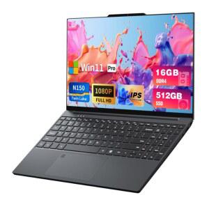 DUNHOO N150 프로세서가 있는 노트북, 15.6인치 미니 SSD, 게이밍 지문 RAM 금속 웹캠 넘패드 100W HDMI 노트북 최대 해제, 노트북(i3-1115G4 16GB 컴퓨터 잠금 512GB 비트, 3.6GHz), 쉘,