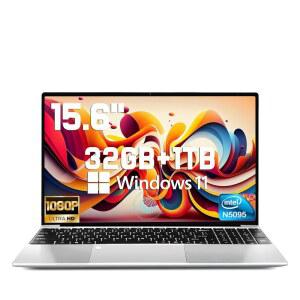 2025 최신 15.6인치 노트북 윈도우 11, 1TB 2.9GHz), 호환 TF 백라이트 키보드, 디스플레이, 프로세서(최대 쿼드 Mini-HDMI, WiFi5, 지문, 32GB SSD FHD 1080P 카드 코어 BT5, 슬롯과 웹캠, RAM,