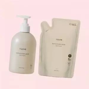 러베 비건 아기 젖병 세정제 주방세제 이유식기 세척 500ml + 리필 450ml (+gift. 미니 페이셜 핸드워시) 4