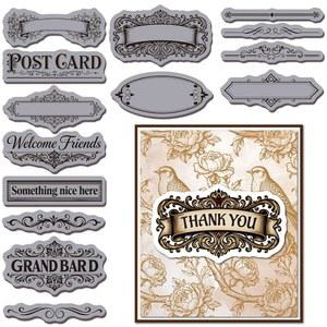 글로블랜드 빈티지 라벨 프레임 카드용 고무 스탬프 부착 복고풍 제작용 EVA 일기 장식 DIY 스크랩북용