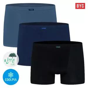 [BYC] 남성팬티 쿨피아 인견 단색 드로즈팬티 3매입