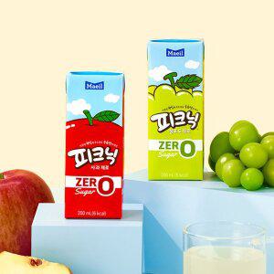 [매일] 피크닉 제로 2종 사과/청포도 200ml 48팩 (24팩 2박스)