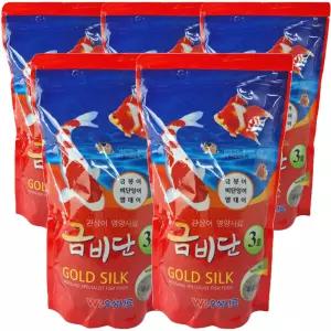 금비단 골드실크 대형입자 3호 금붕어&잉어 관상어 영양사료 500g*5개
