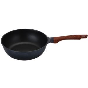 키친플라워 쿠킨 IH 인덕션 블랙우드펄 궁중팬 24cm 가스겸용 깊은웍 초강력코팅팬