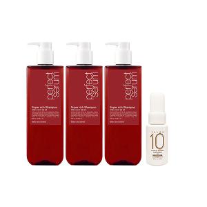 미쟝센 퍼펙트 세럼 샴푸 슈퍼리치 680ml, 3개 + 증정(살롱10 노워시 극손상 앰플 트리트먼트, 30ml, 1개)