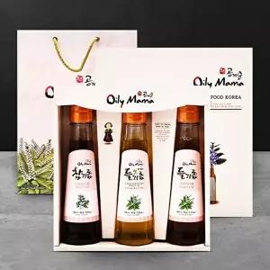 [웰굿][웰굿]국내산 전통기름 3종 선물세트 1호 (참기름100ml,들기름100ml,생들기름100ml)(+선물박스,쇼핑