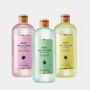AHC 허브솔루션 토너 500ml 2개 (알로에베라/로즈/레몬 중 교차선택)
