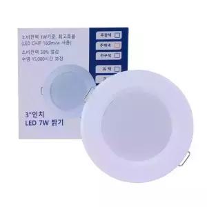 고정형 LED 등기구 한승 75MM 7W 6500K GML-DL305IGLKA GML-305IGFKA