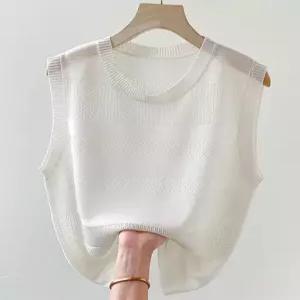 바람솔솔 썸머 라운드넥 조끼 베스트 E42C92