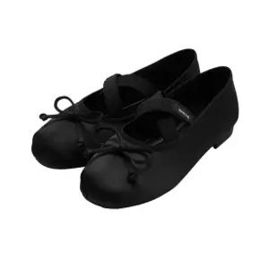 마리떼 크로스 밴딩 리본 플랫슈즈 여성 MFG46CFW102 BLK CRM LBL
