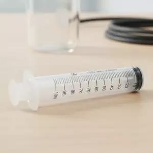 바늘없는 플라스틱 주사기 대용량 일회용 눈금표시 액체용 주입기 (대형 100ml 2개)