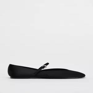 ZARA 자라 새틴 텍스처 효과 발레리나 플랫 메리제인 플랫 슈즈